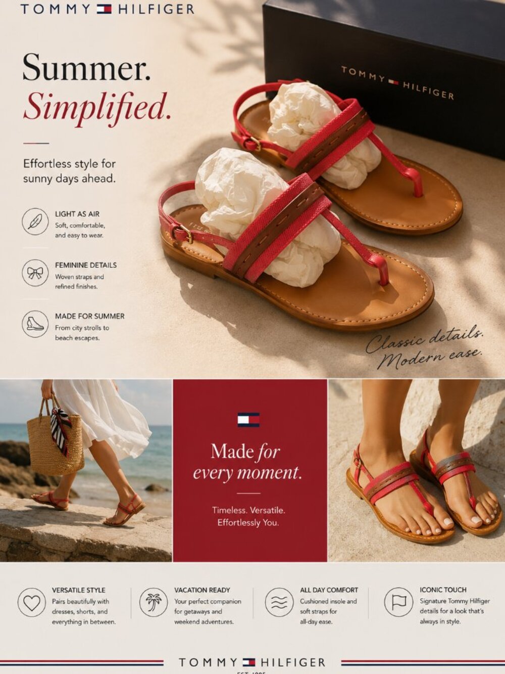 Tommy Hilfiger Women’s Summer Sandals Size 7.5